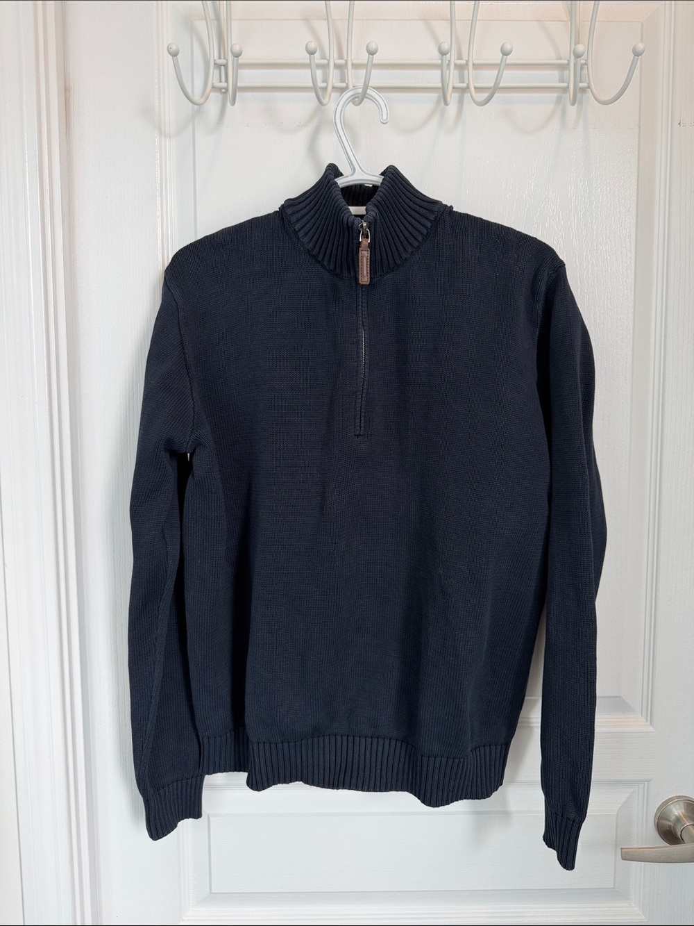 BRANDY MELVILLE Zip-Up Mock Neck Sweater in Blue